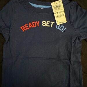 Navy Blue Kids Shirt - Ready Set Go!
